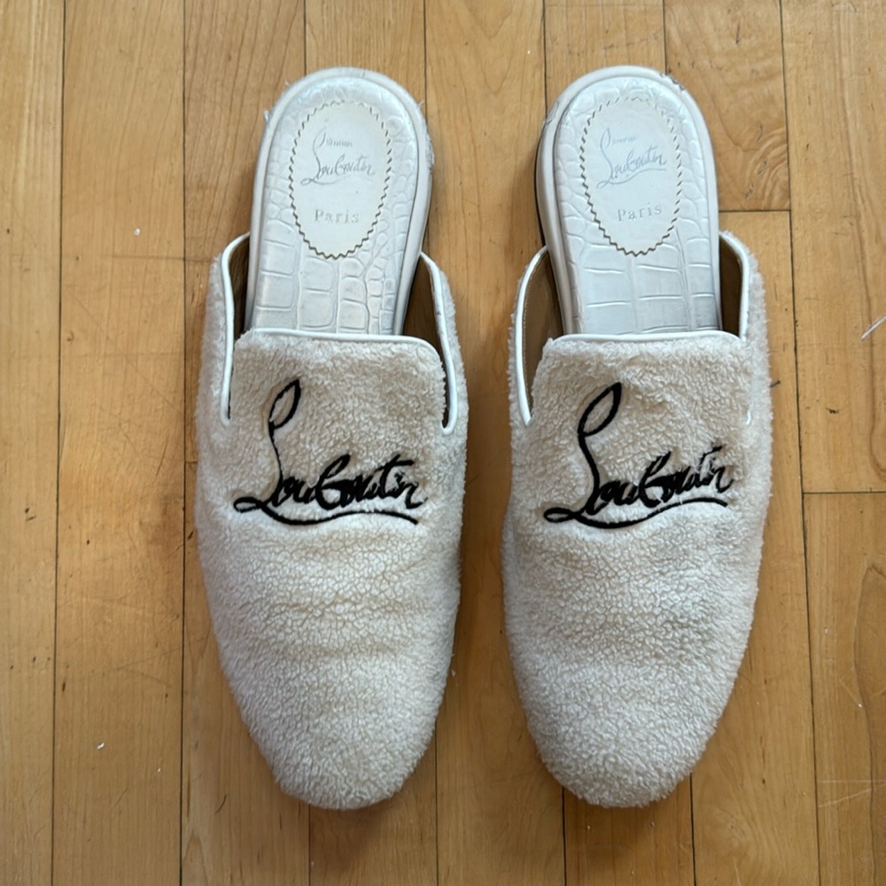 Christian Louboutin Shearling Coolito Slides size 46.5